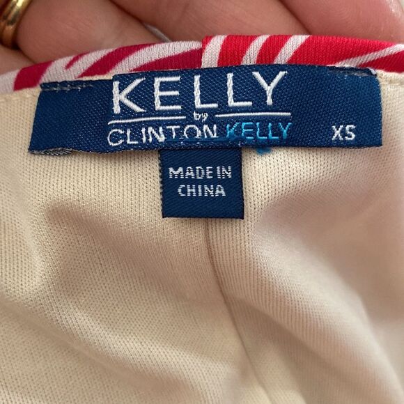 Kelly by Clinton Kelly Deep V Hi Low Hem Maxi Dress Pink White Sz XS - Picture 5 of 10